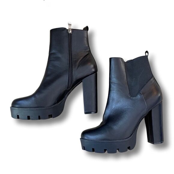 X2B Block Heel Zip Chelsea Boot - Picture 1 of 13